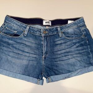 PAIGE Women's Classic Blue Jean Shorts